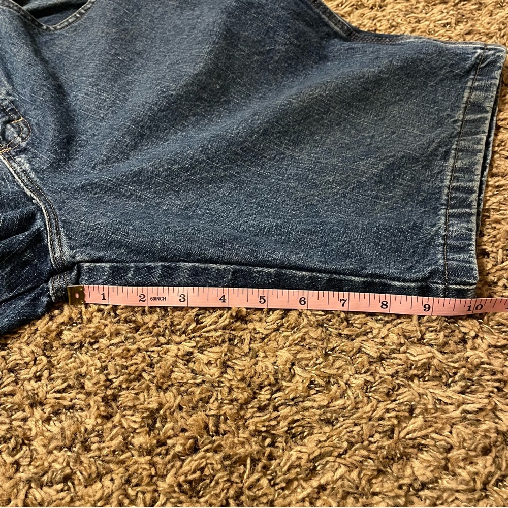 Wrangler Mens 33 Denim Carpenter Jorts Bermuda Shorts Baggy High Rise Blokette - Picture 9 of 10